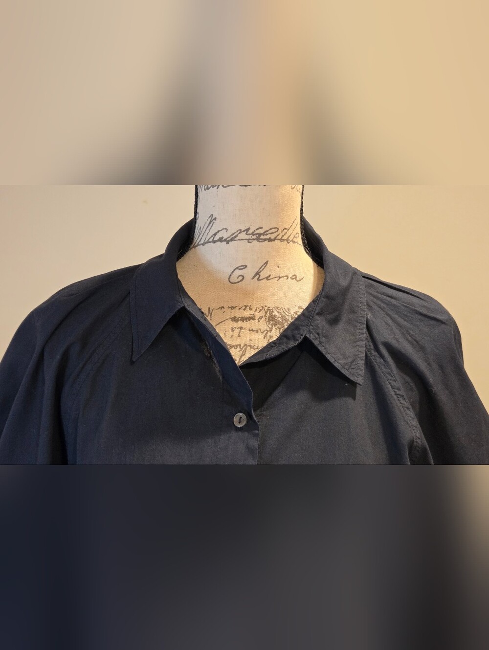 Velvet Graham And Spencer Women's Navy Puff-Sleeve Button-Up Shirt,  Size ?S - Picture 7 of 16
